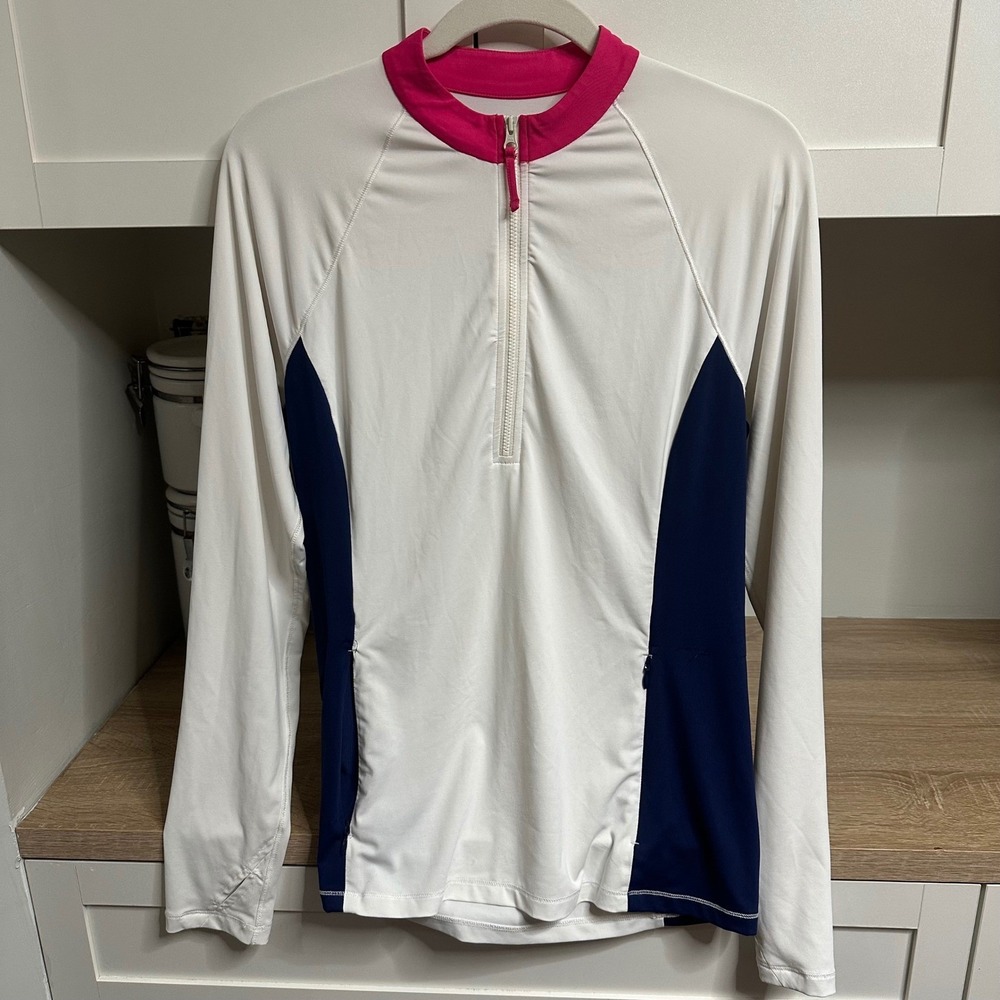 TITLE NINE Womens Sunbuster Long Sleeve Top Size M 1/4 Zip UV UPF Sun Shirt